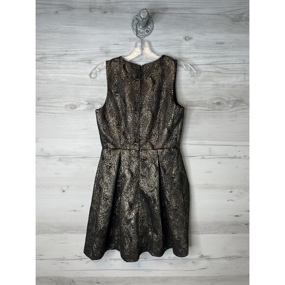 Romeo + Juliet Couture Dress Womens Small Black Gold Metallic Fit & Flare Party - Picture 10 of 11